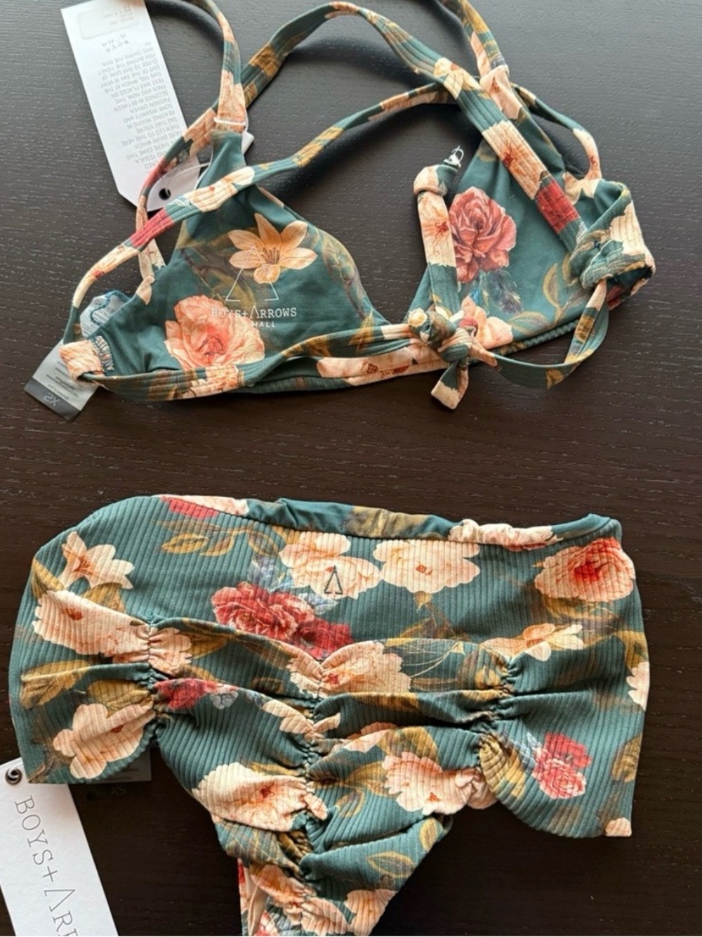 Boys + Arrows Floral Teal Bikini Set - Picture 2 of 5